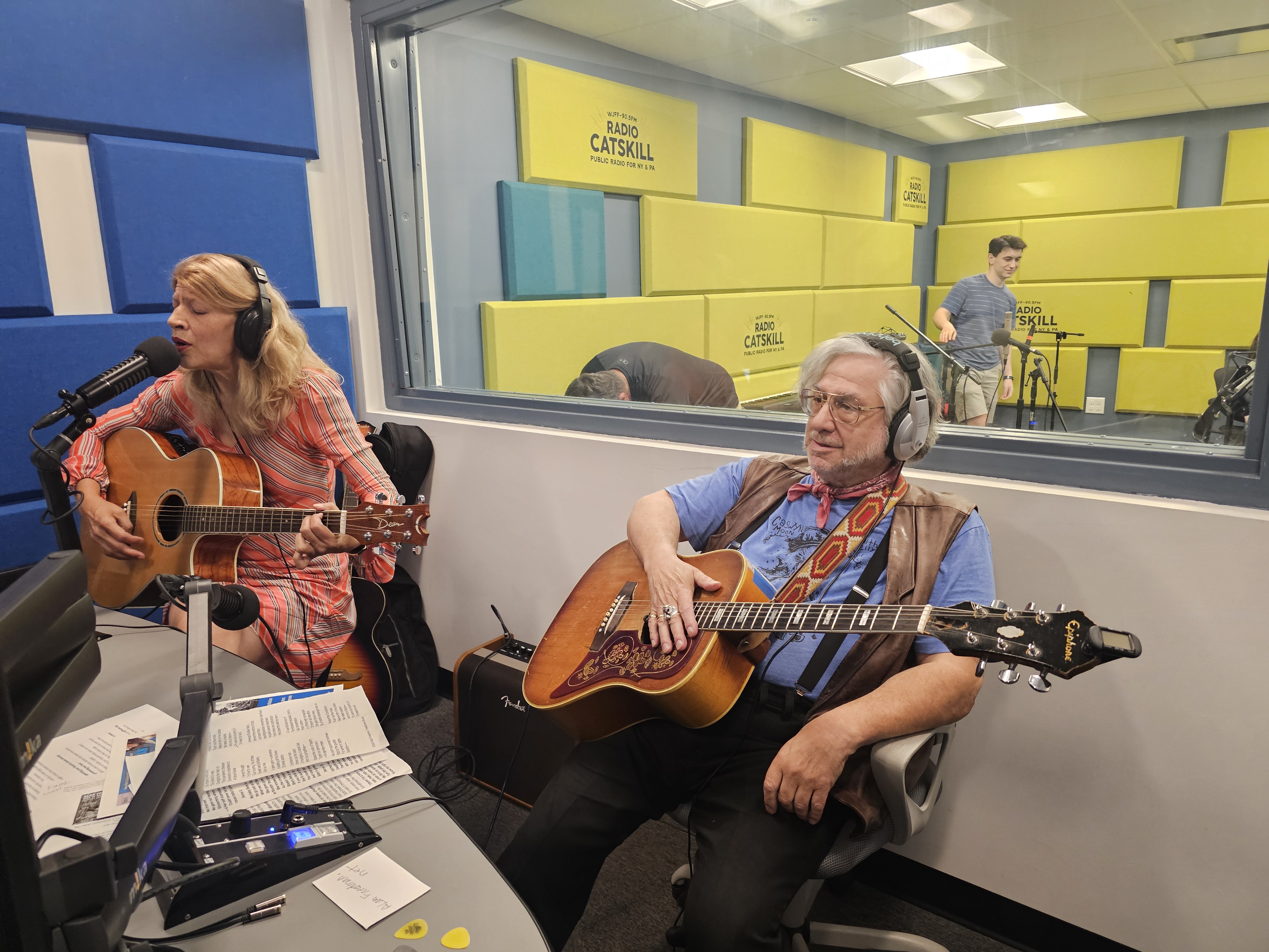 Jaimie Lilly, Alan Freedman, Kathy Geary at Radio Catskill